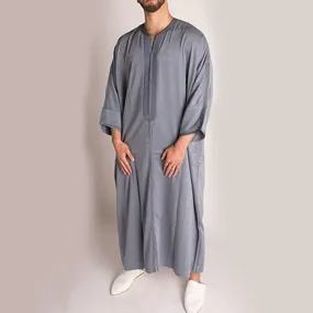 1138203  Foreign trade Muslim long-sleeved embroidered ethnic style Arab robe men's robes  abaya