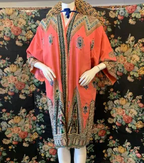 1920s Pink Silk Robe