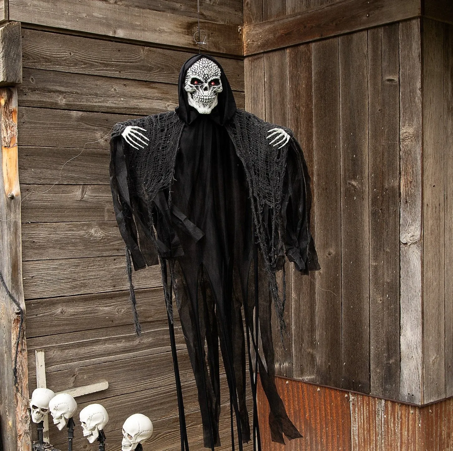 4FT Animated & Light-Up Skeletal Reaper Hanging