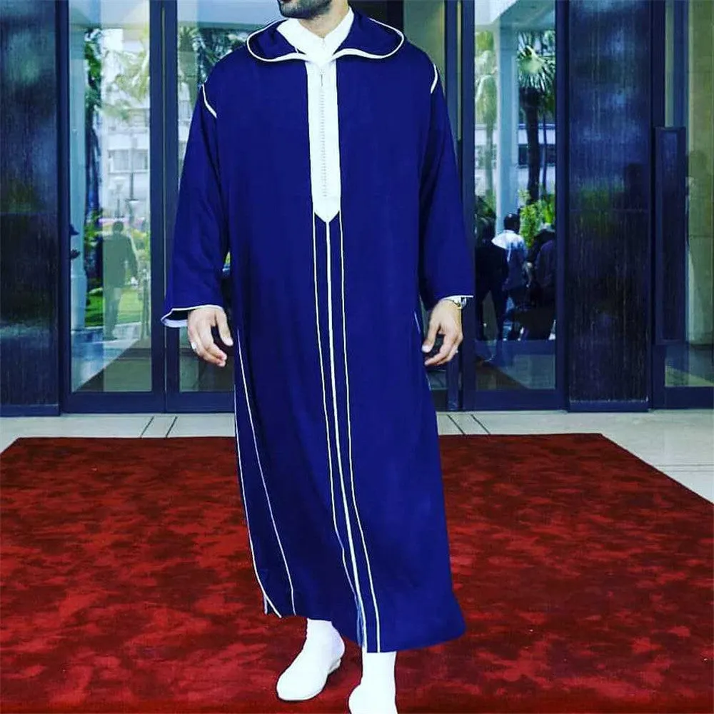 854152  Foreign trade Muslim long-sleeved embroidered ethnic style Arab robe men's robes  abaya