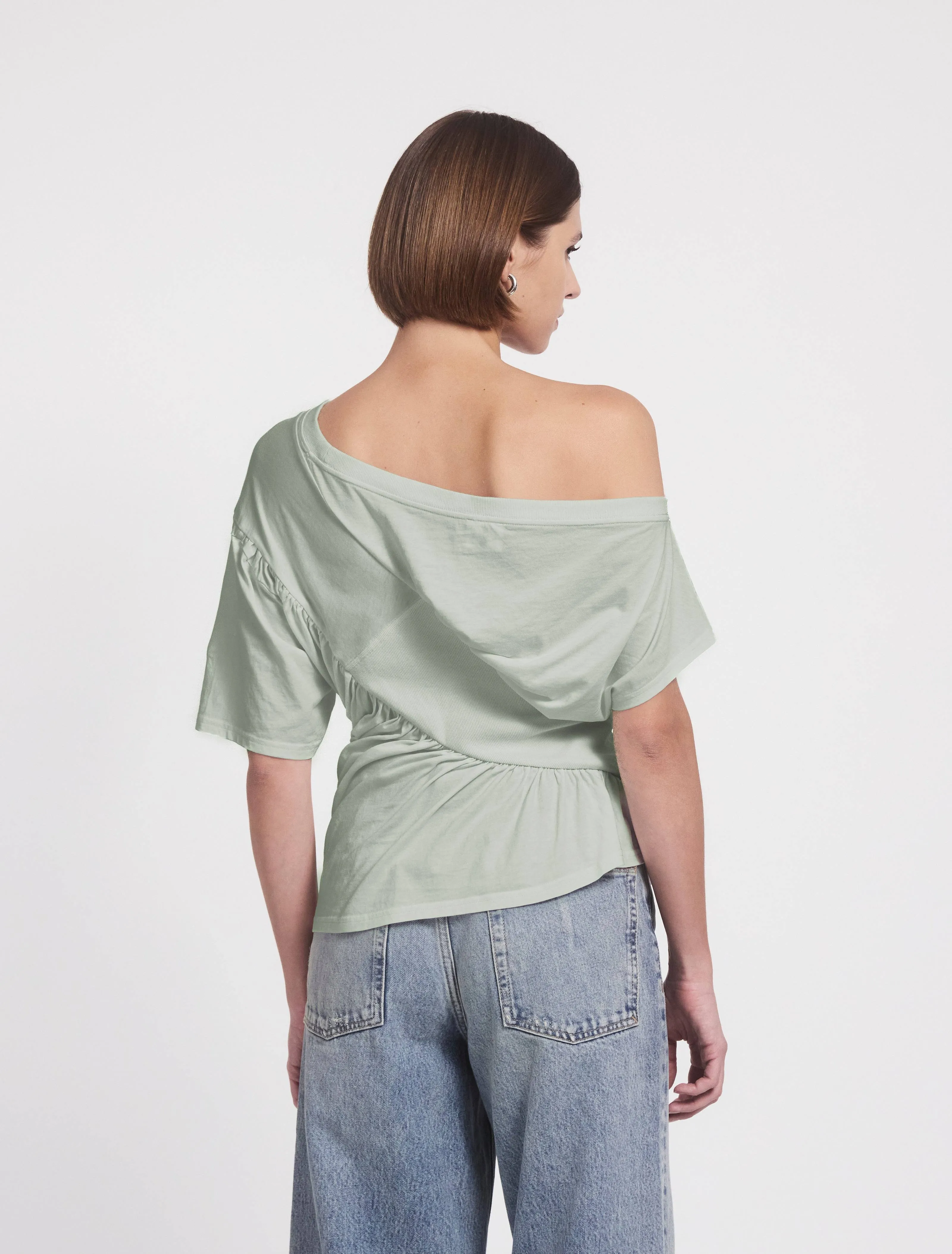 Agathi Draped Top in Pale Sage