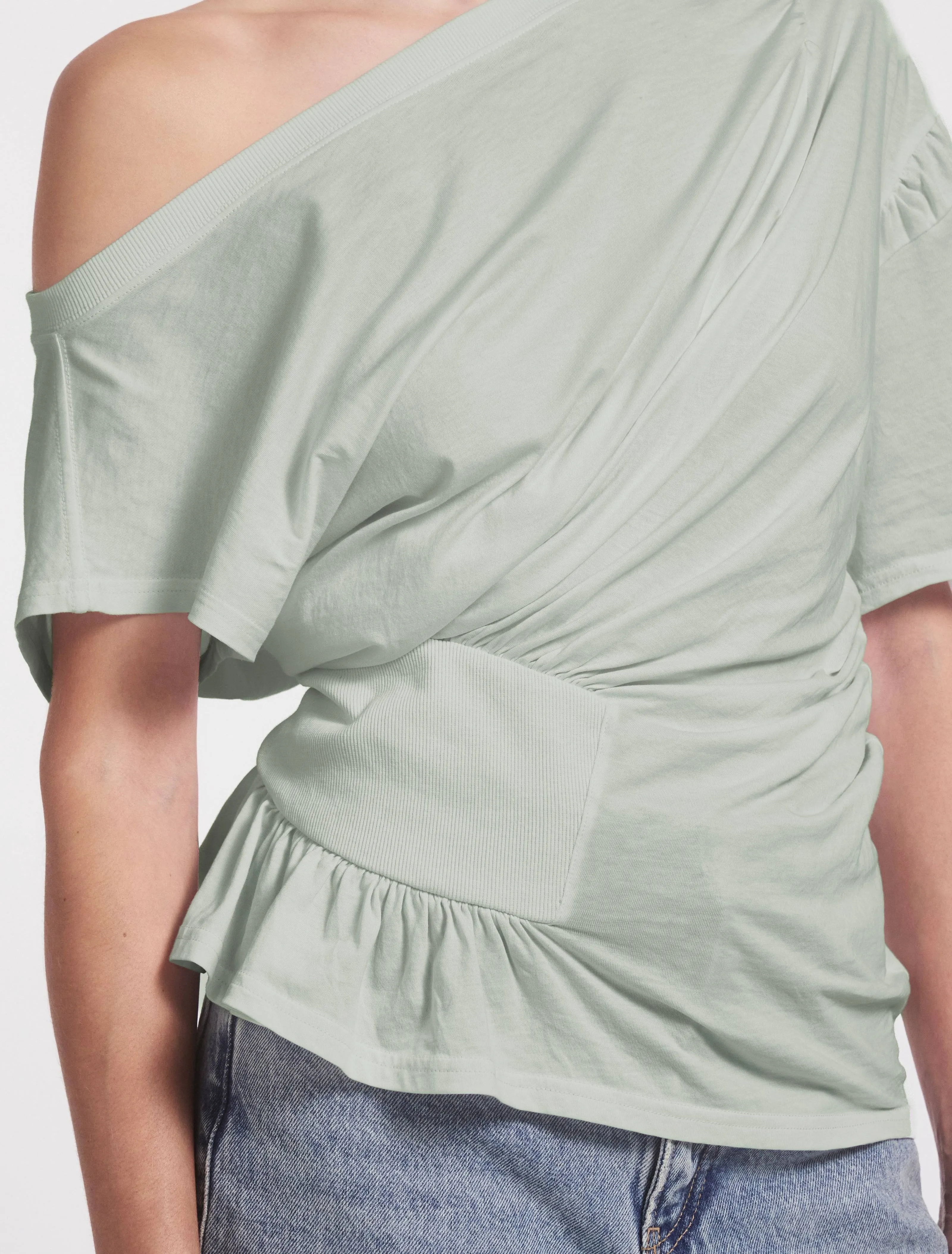 Agathi Draped Top in Pale Sage