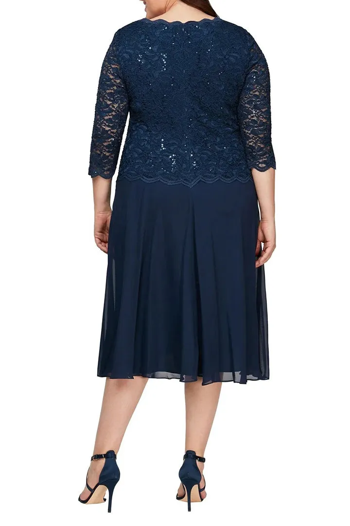 Alex Evenings lace & chiffon dress (Plus Size)