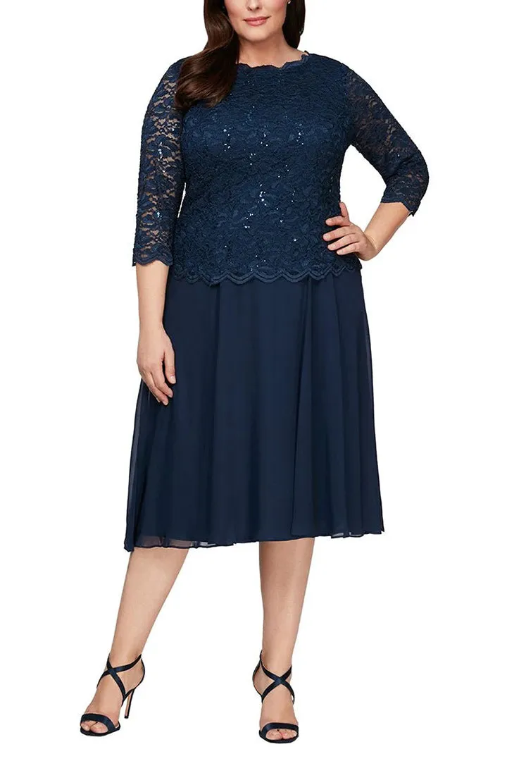 Alex Evenings lace & chiffon dress (Plus Size)