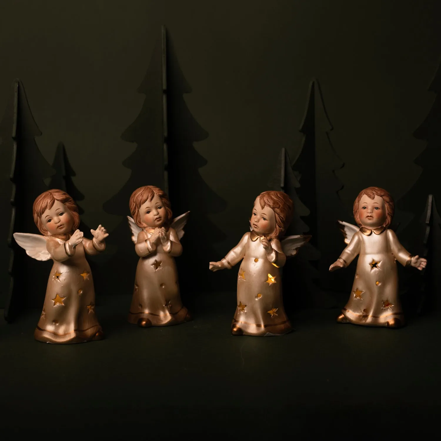 ANGEL DECORATIONS WITH LED LIGHT - RESIN