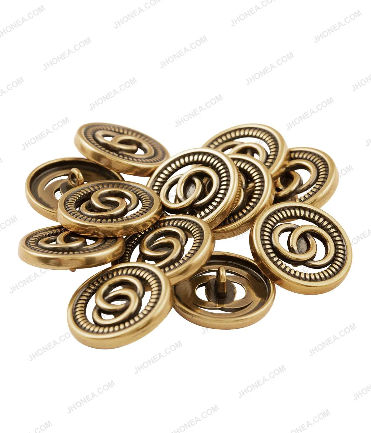 Antique Gold Infinity Design Metal Buttons for Men