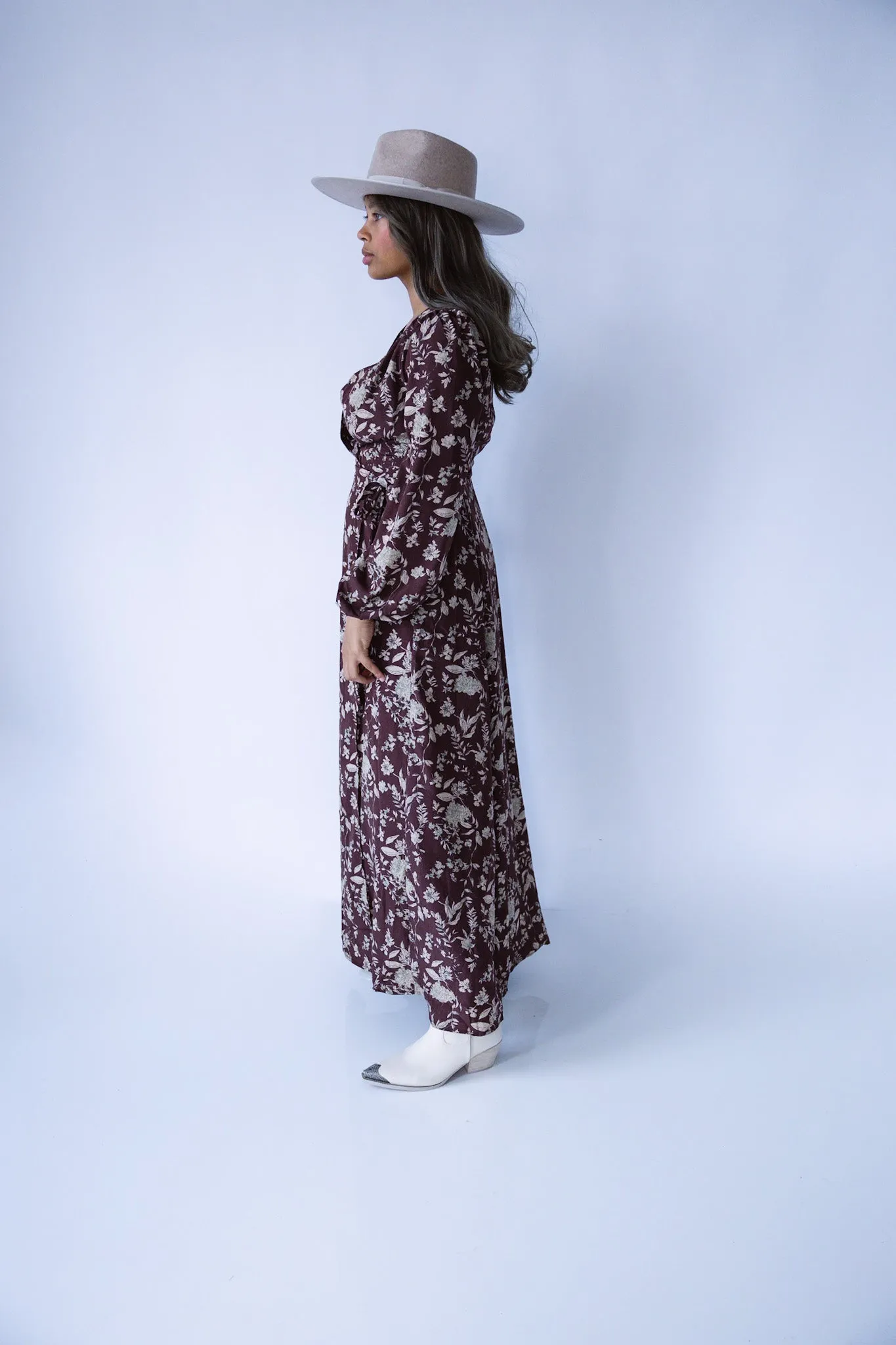 Autumn Bloom Wrap Maxi Dress