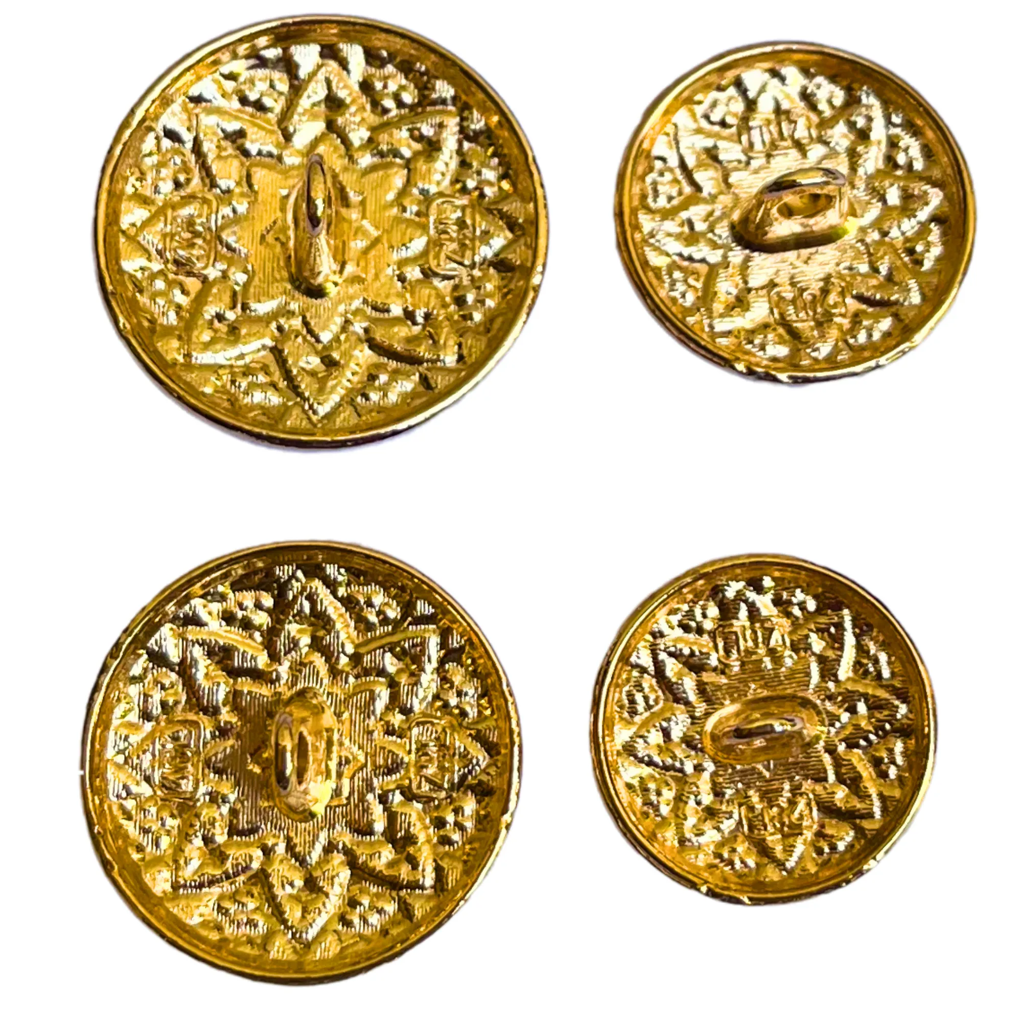 Black & Golden Color Meenakari Design Round 1 Hole Metal Buttons