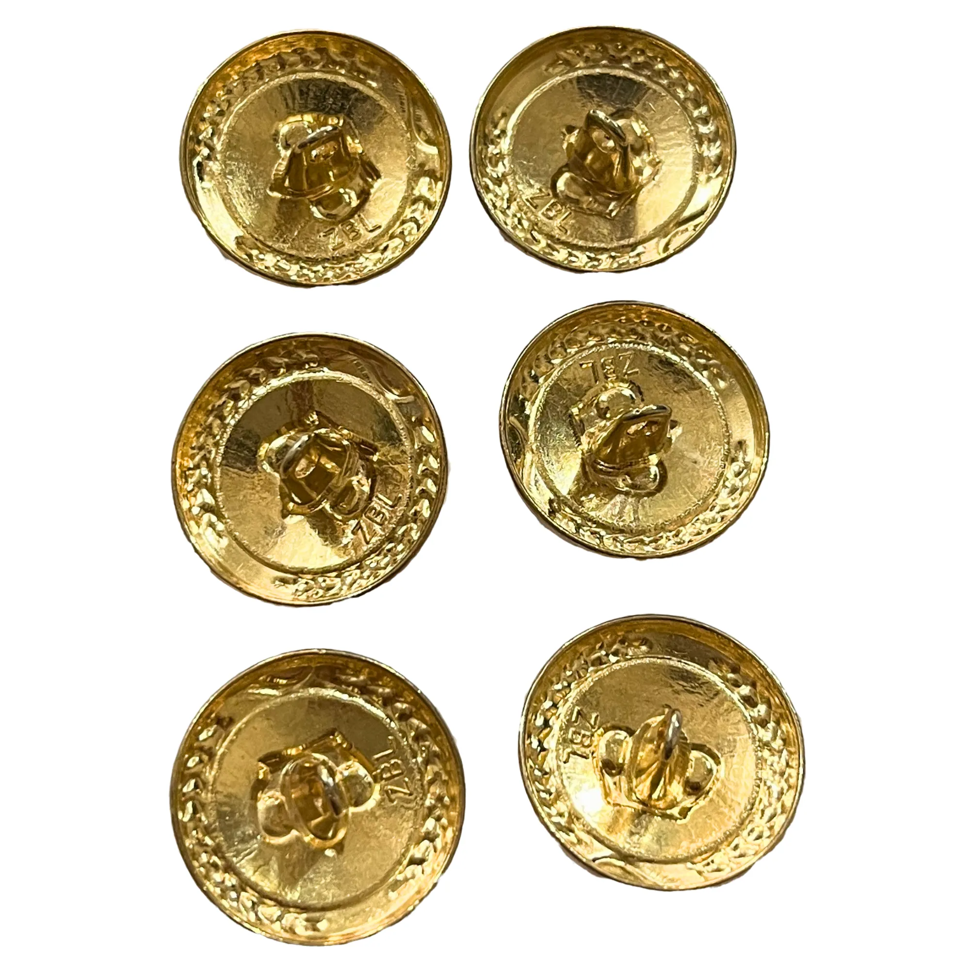 Black & Golden King and Queen Crown Design Round 1 Hole Metal Buttons