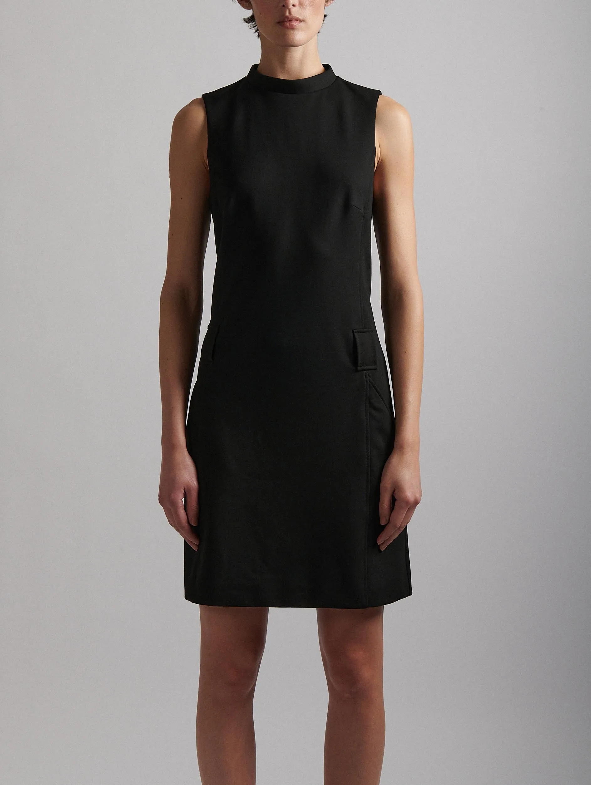 Black milano jersey pinafore dress