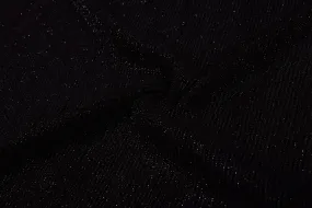 Black Pleated Glitter Knit Fabric