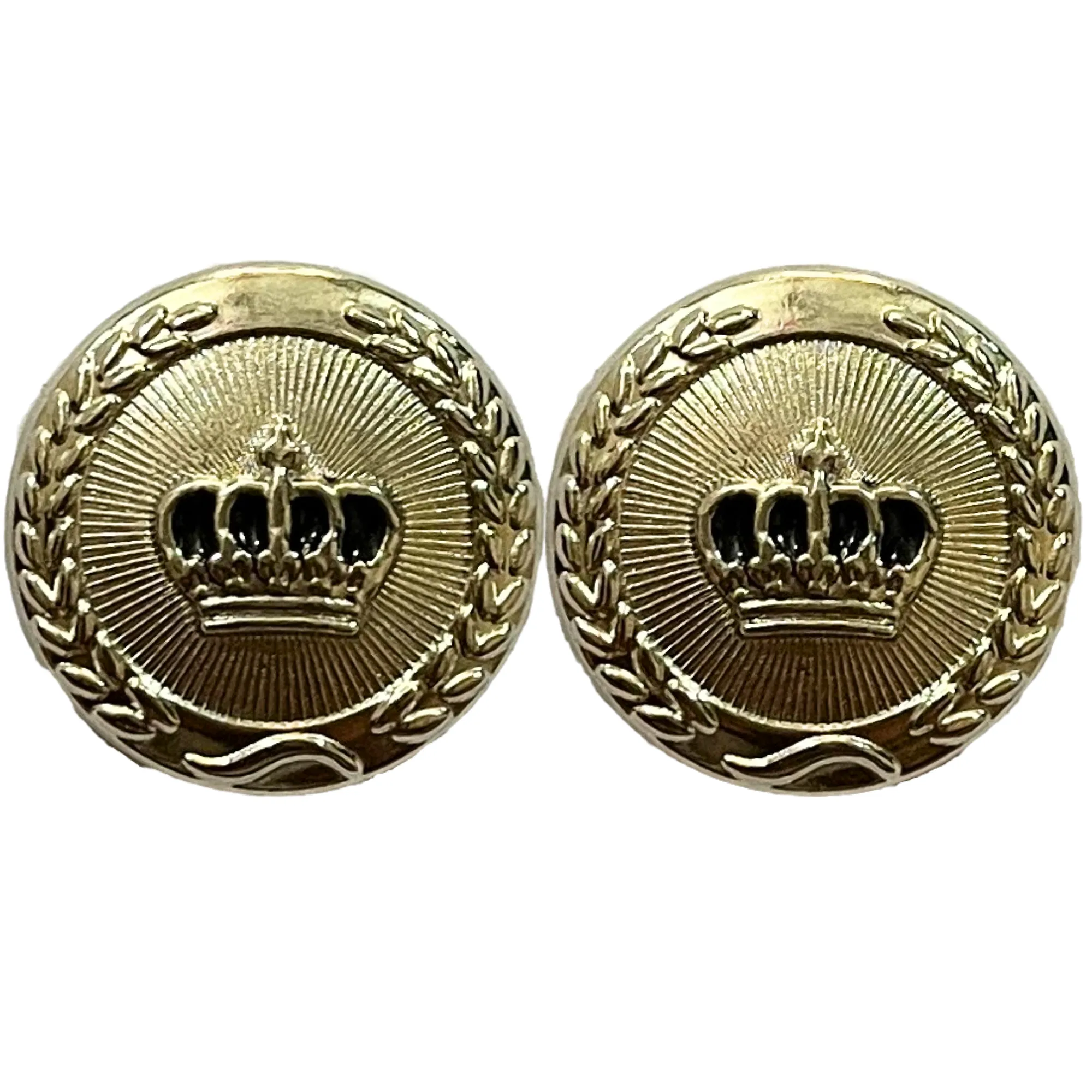 Black& Silver King and Queen Crown Design Round 1 Hole Metal Buttons