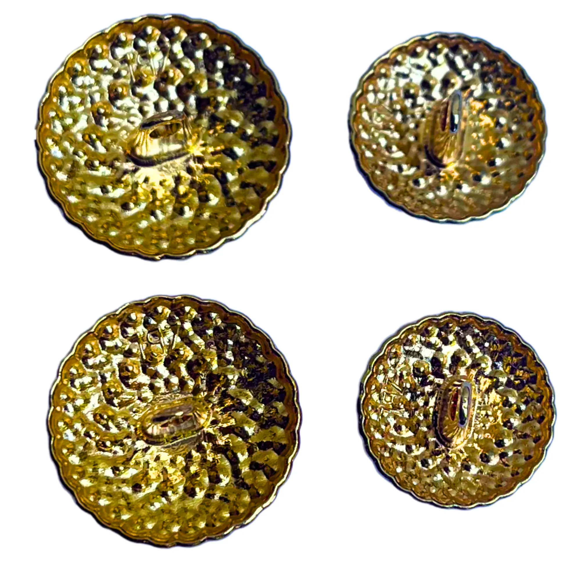 Blue Color Elegant Traditional Designer Round 1 Hole Metal Buttons