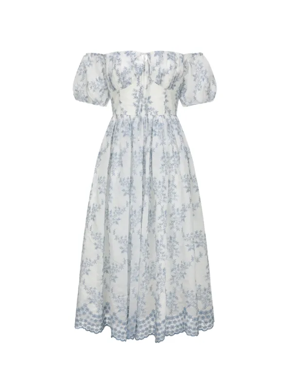 Blue Floral Emma Elegance Dress