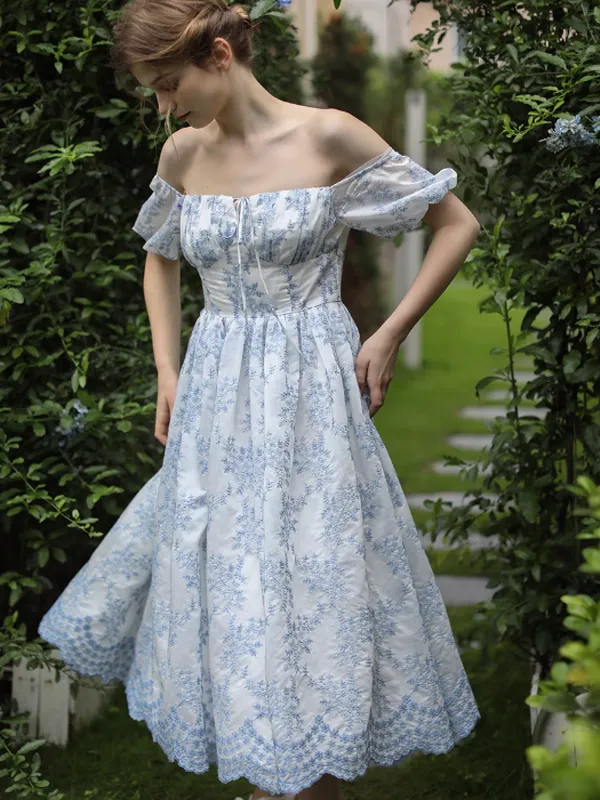 Blue Floral Emma Elegance Dress