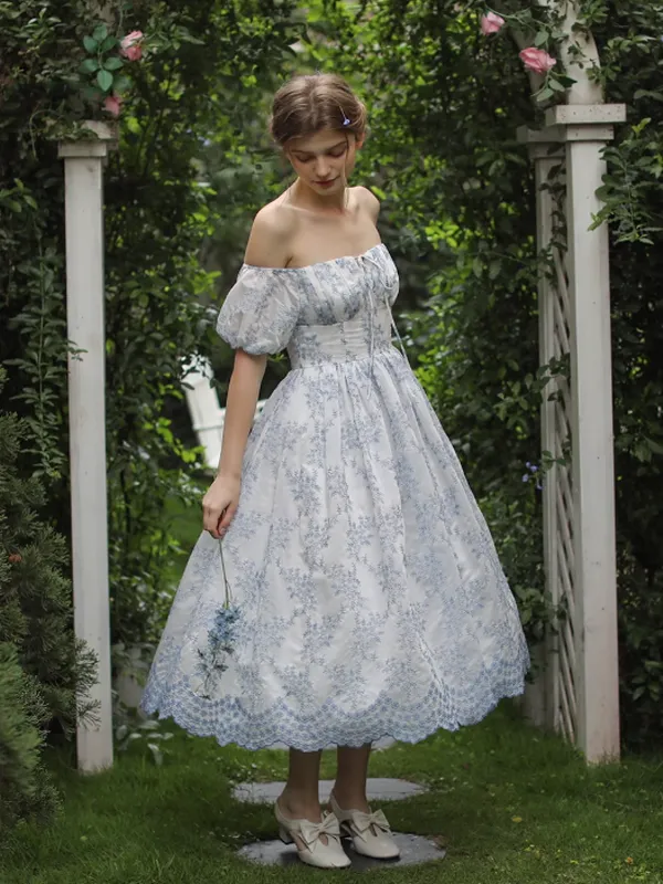 Blue Floral Emma Elegance Dress