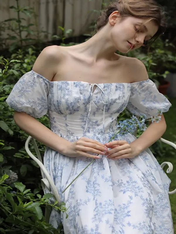 Blue Floral Emma Elegance Dress