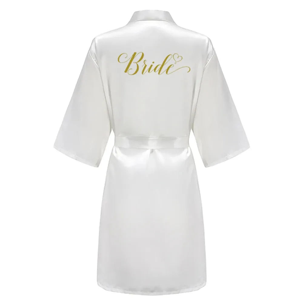 Blue Women Bathrobe White Letter Bride Bridesmaid Mother Maid of Honor Get Ready Bridal Party Robes Gifts Dressing Gown