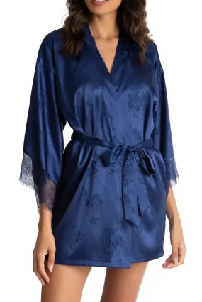 BRIGETTE Jacquard Robe in Navy