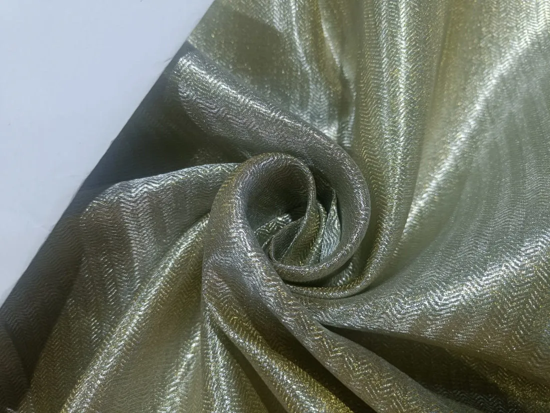 Brocade Tissue fabric available in 3 colors namely metallic antique gold / Reversable silver gold AND Silver Grey color 44" wide BRO888