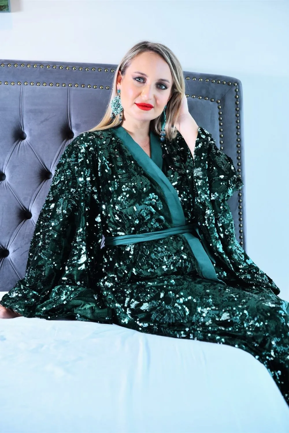 Charisma sequin kimono robe