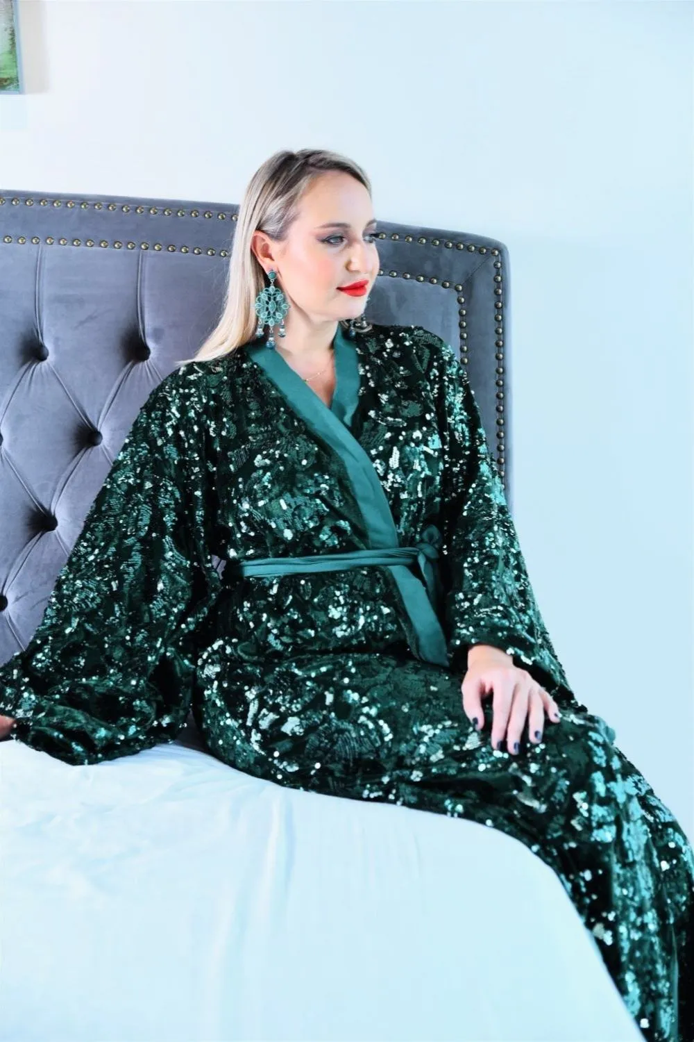 Charisma sequin kimono robe