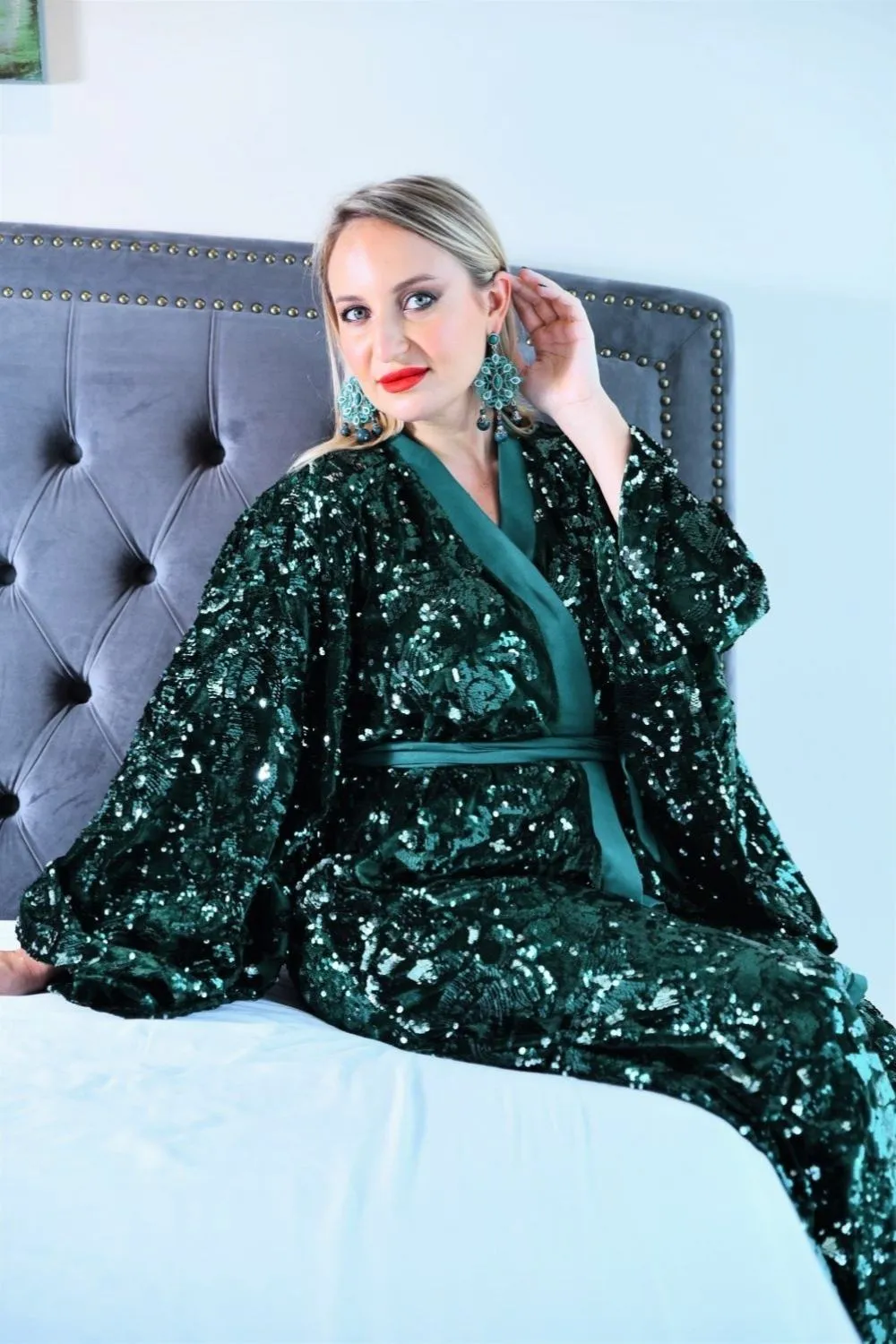 Charisma sequin kimono robe