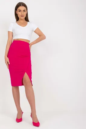 Chic Overlap Front Stretchy Cotton Pencil Skirt for Effortless Elegance