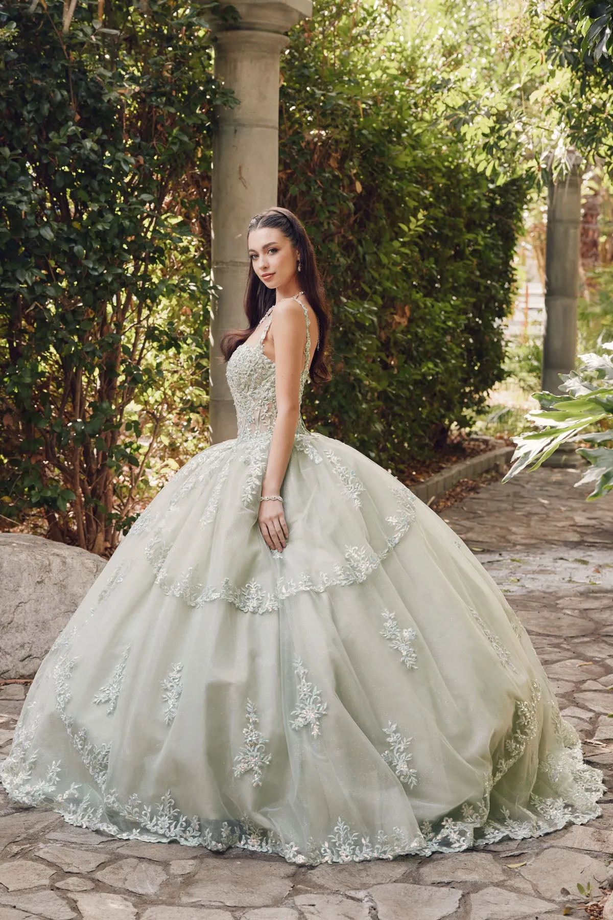 Cinderella-Inspired Off-Shoulder 3D Floral Applique Quinceañera & Wedding Gown | Embellished Sweetheart Bridal Dress