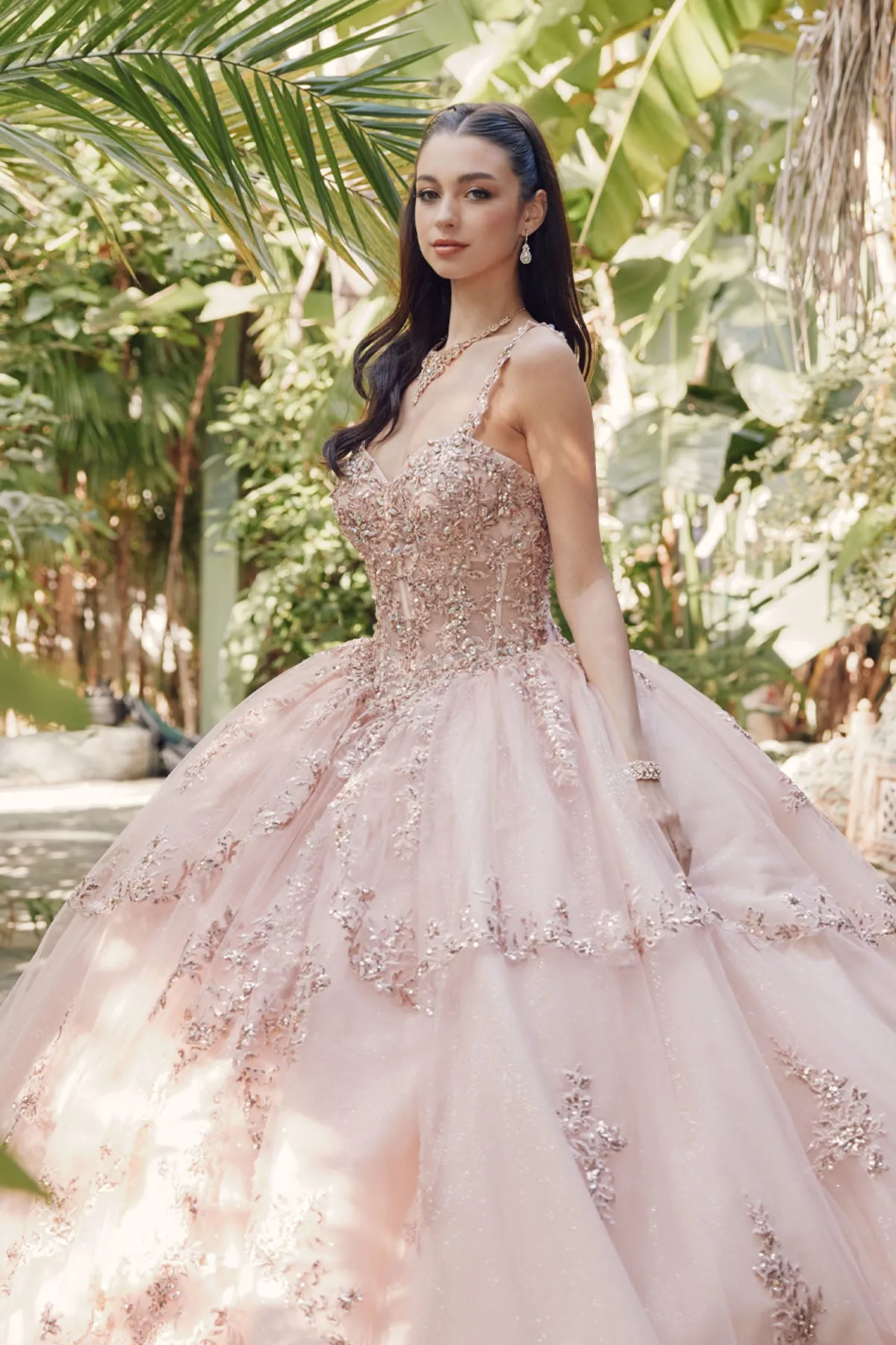 Cinderella-Inspired Off-Shoulder 3D Floral Applique Quinceañera & Wedding Gown | Embellished Sweetheart Bridal Dress