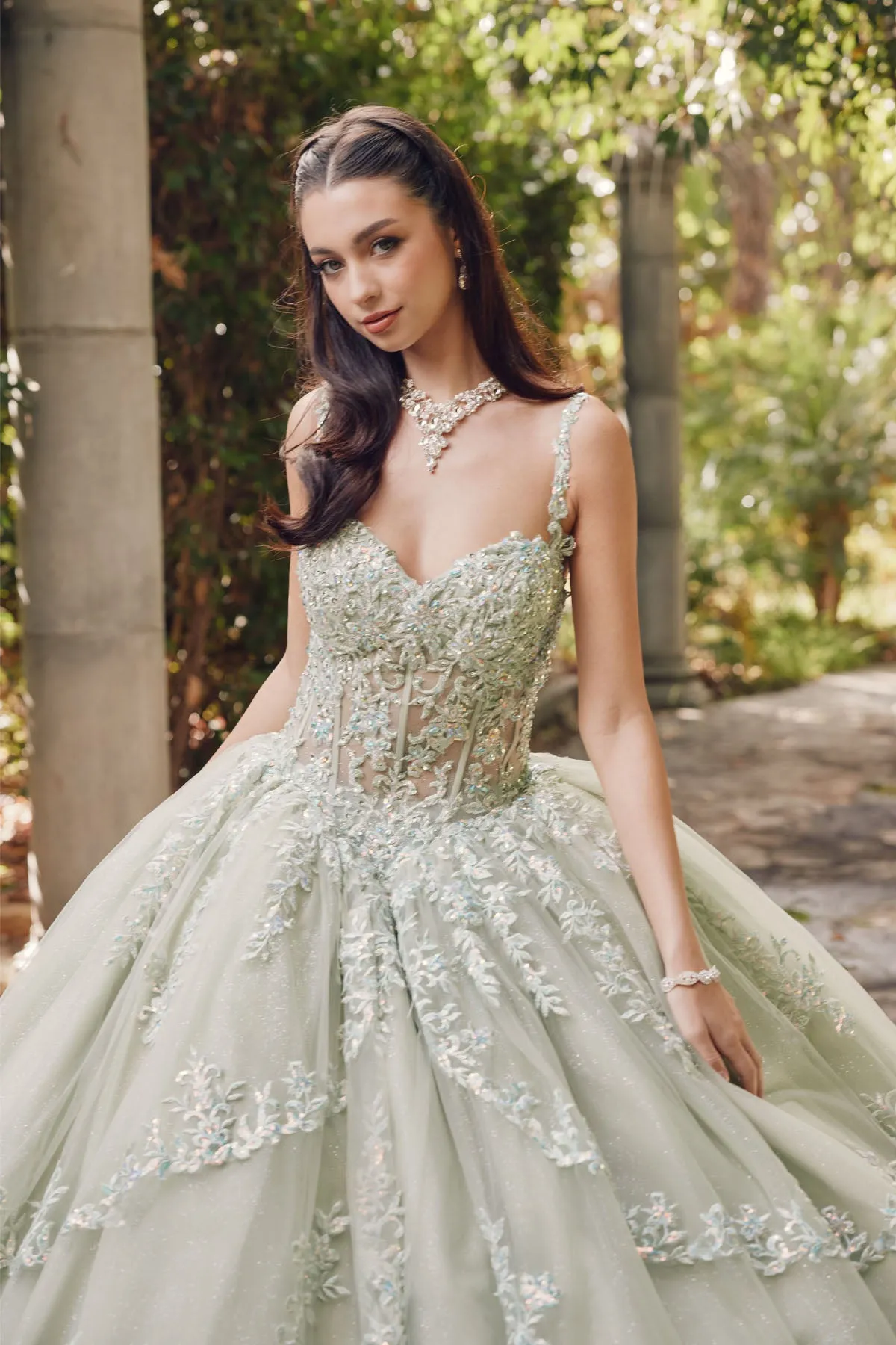 Cinderella-Inspired Off-Shoulder 3D Floral Applique Quinceañera & Wedding Gown | Embellished Sweetheart Bridal Dress