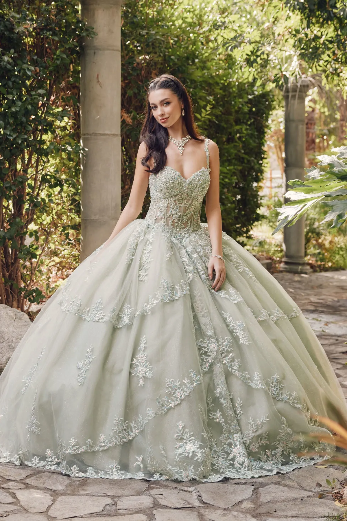 Cinderella-Inspired Off-Shoulder 3D Floral Applique Quinceañera & Wedding Gown | Embellished Sweetheart Bridal Dress