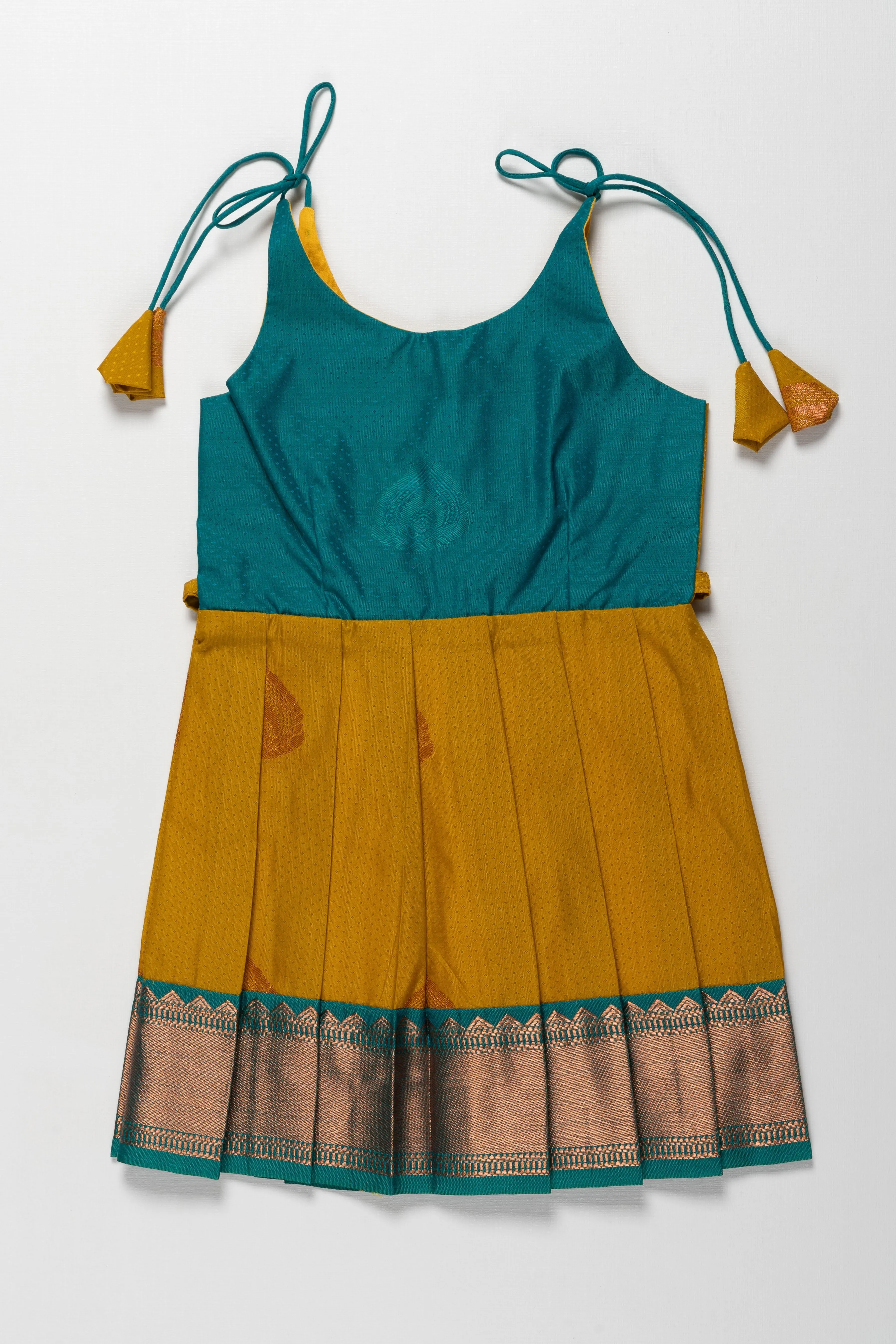 Colorful Silk Tie-Up Frock for Temple Visits and Namakaranam: Stylish Must-Have with Vibrant Patterns