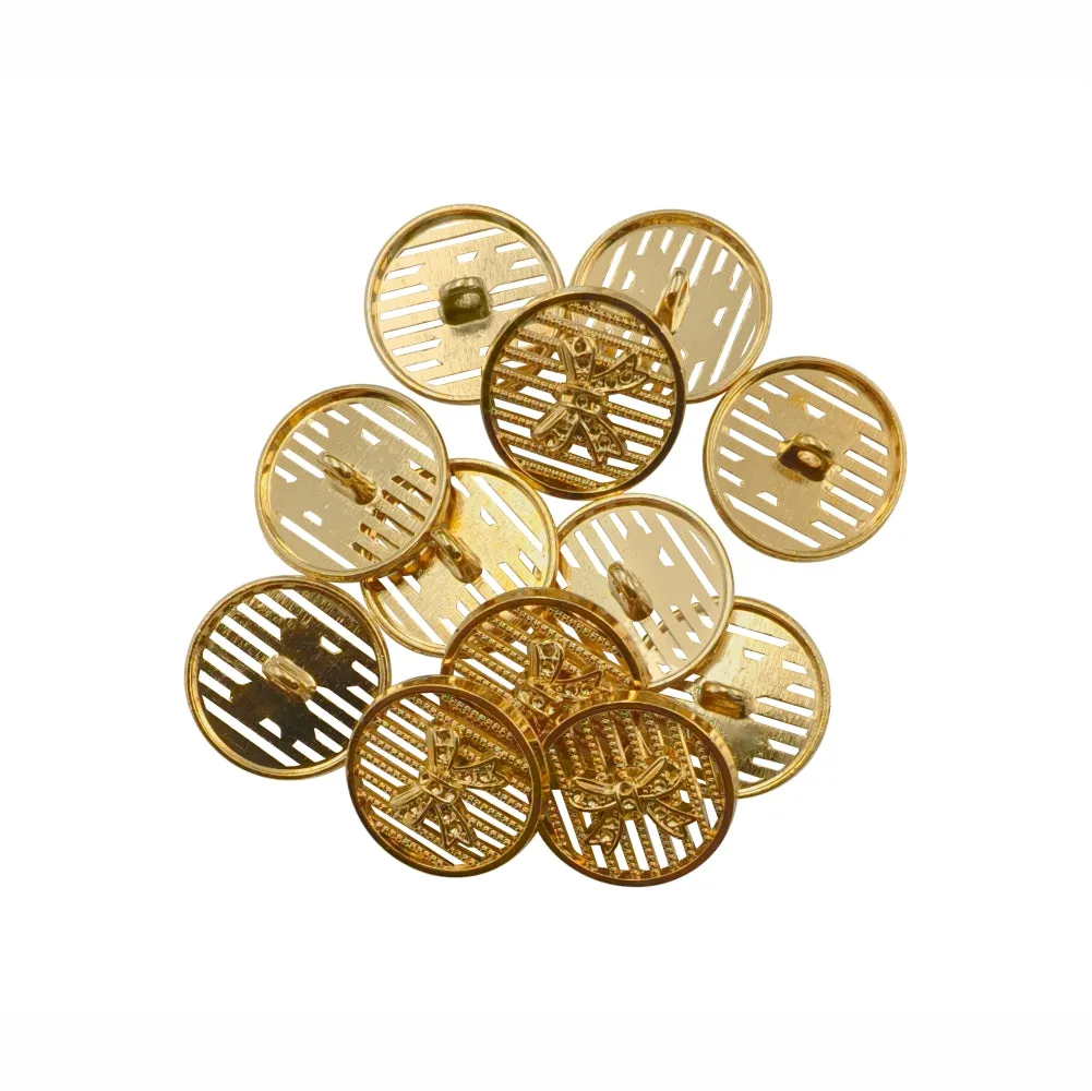 Cute Bow Design Cutwork Style Metal Buttons for Women Clothing