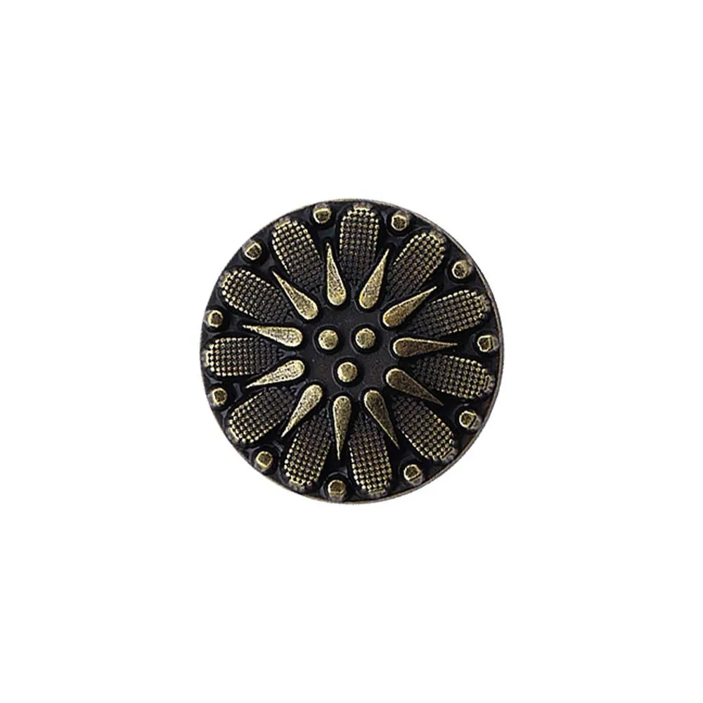 Designer Floral Pattern Antique Finish Metal Buttons