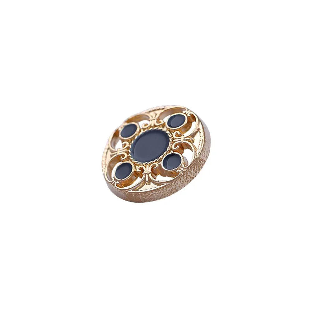 Designer Shiny Gold Cutwork Design Enamel Colour Metal Buttons