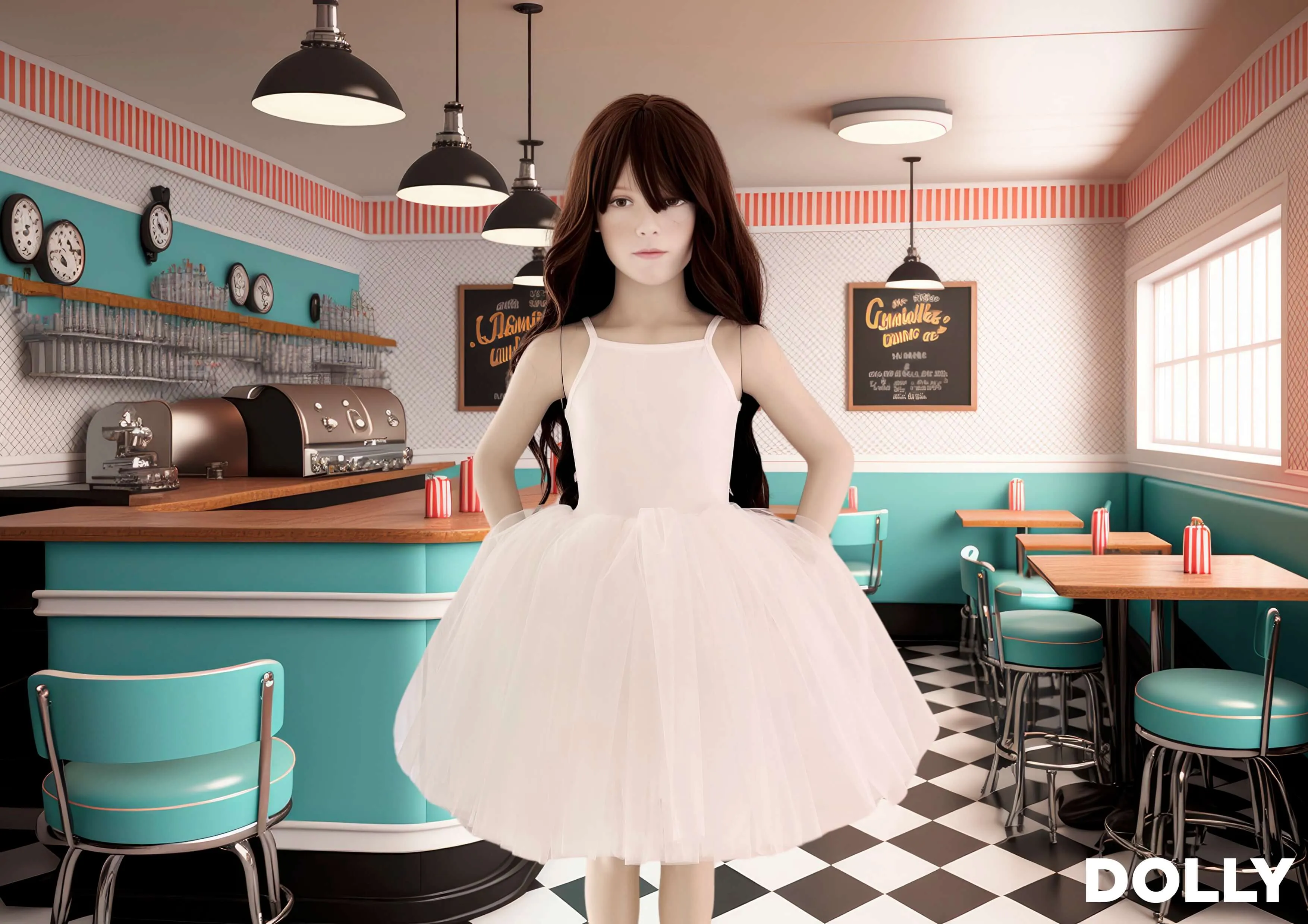 DOLLY ROMANTIC BALLET TUTU DRESS white