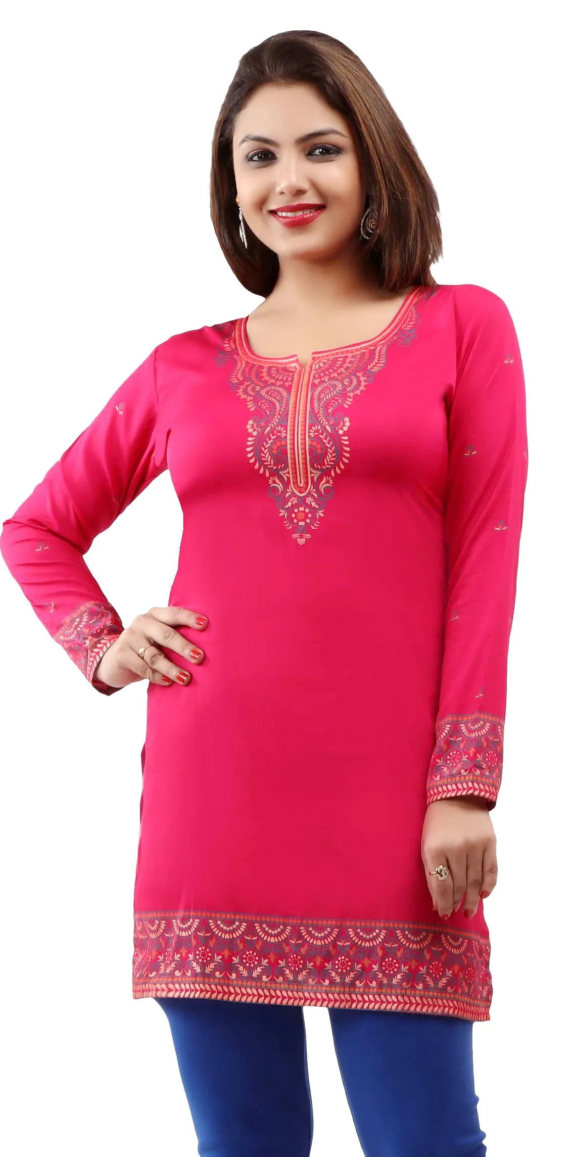 Elegant Pink Tunic for Women – Indian Style Ethnic Tops