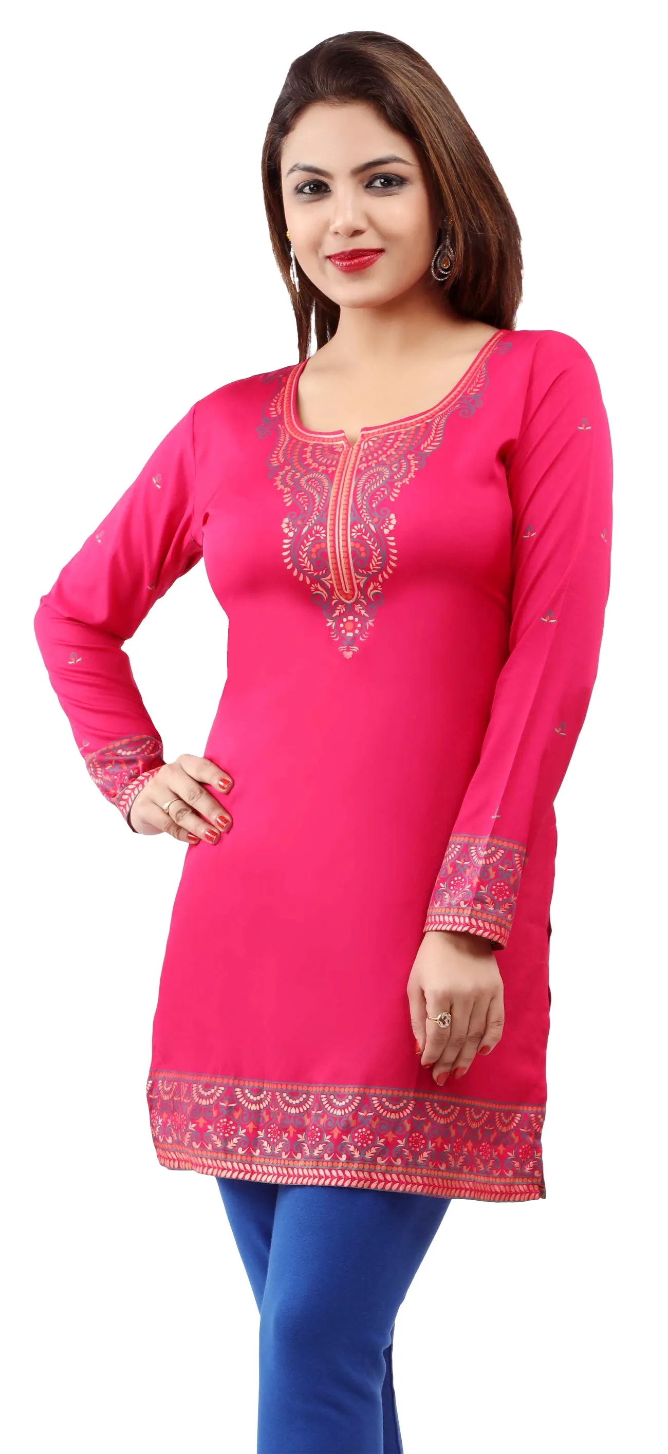 Elegant Pink Tunic for Women – Indian Style Ethnic Tops