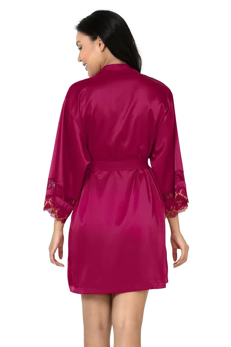 Eternal Romance Satin Lace Robe