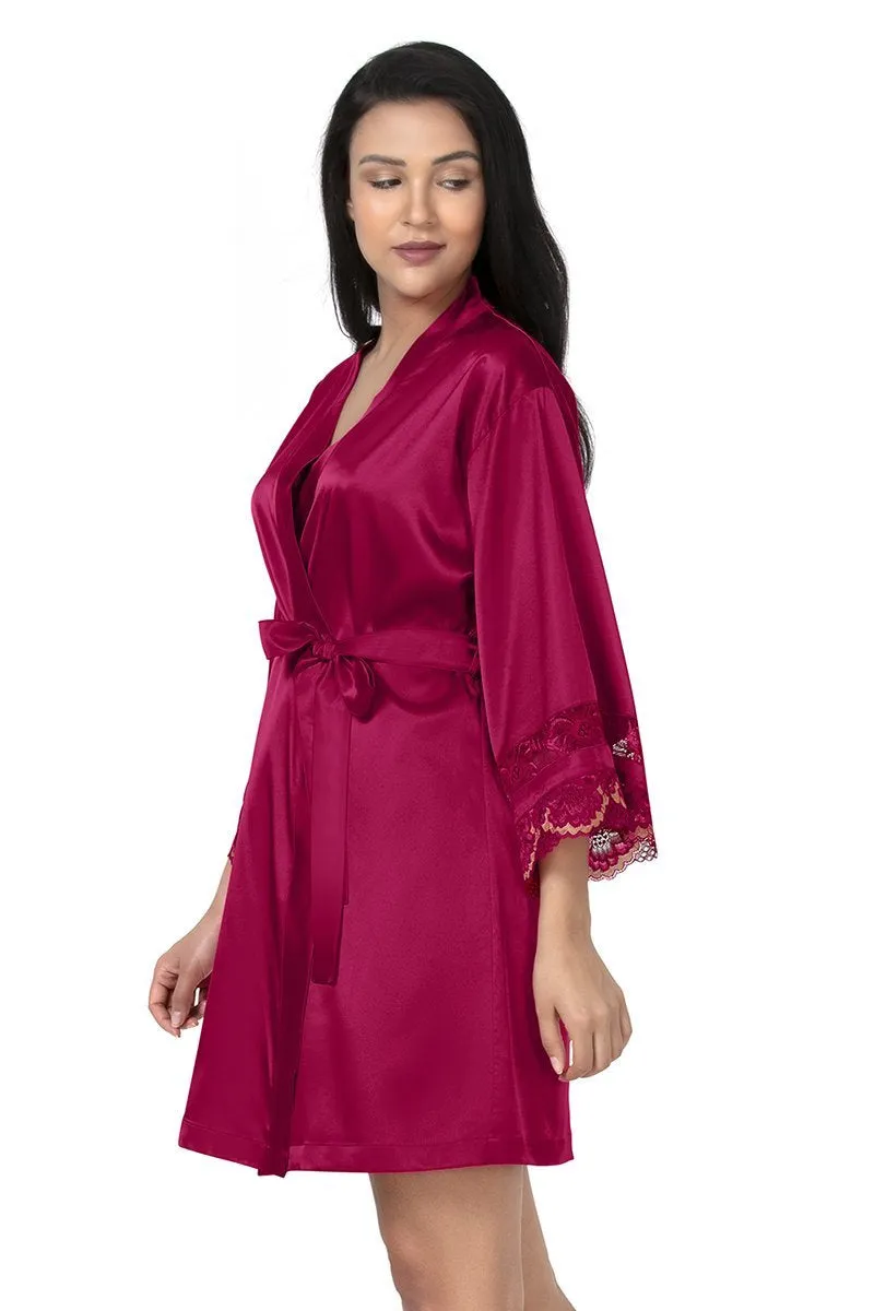 Eternal Romance Satin Lace Robe