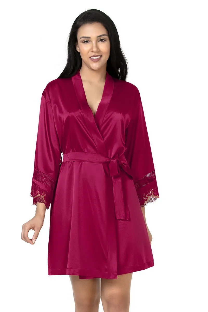 Eternal Romance Satin Lace Robe