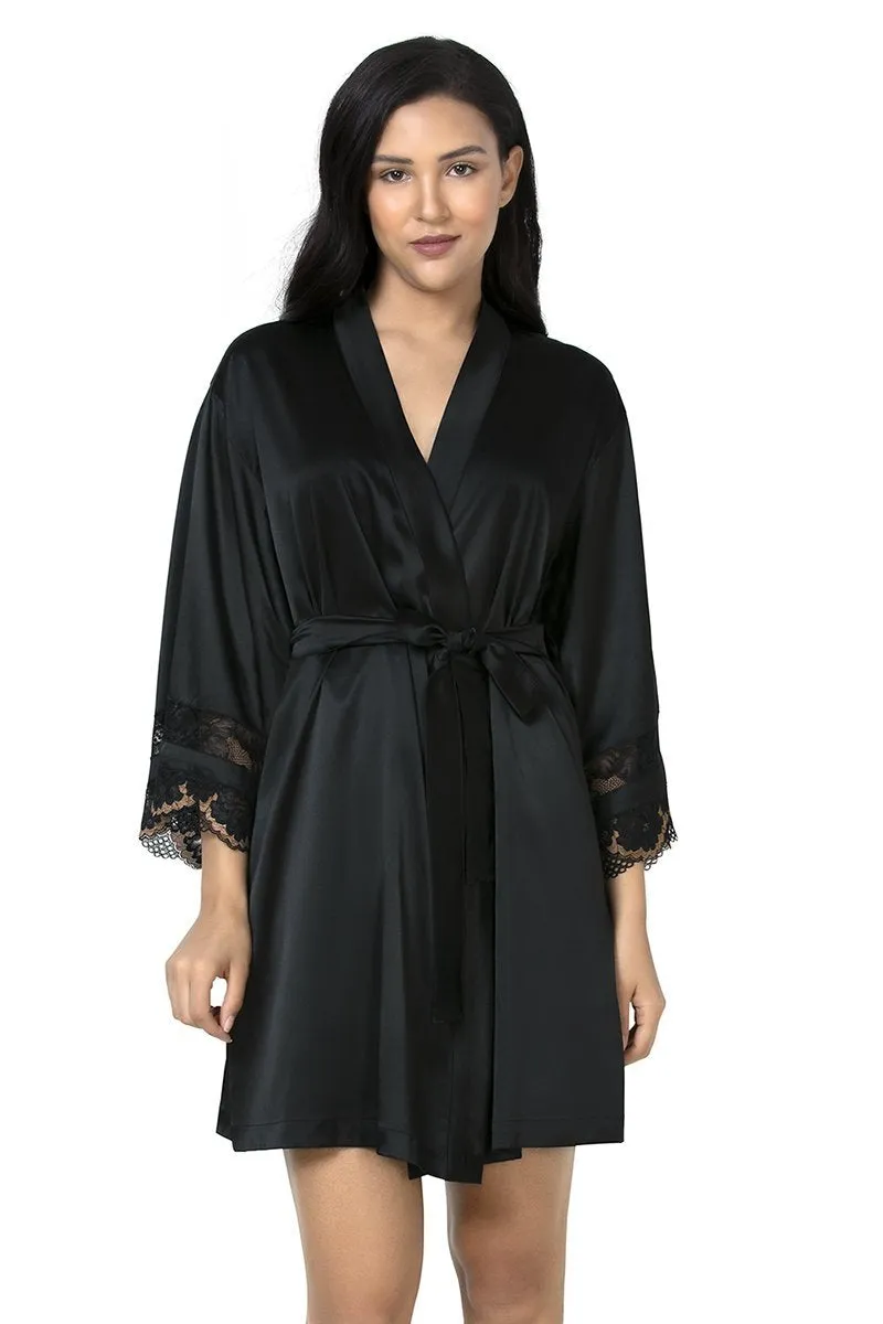 Eternal Romance Satin Lace Robe