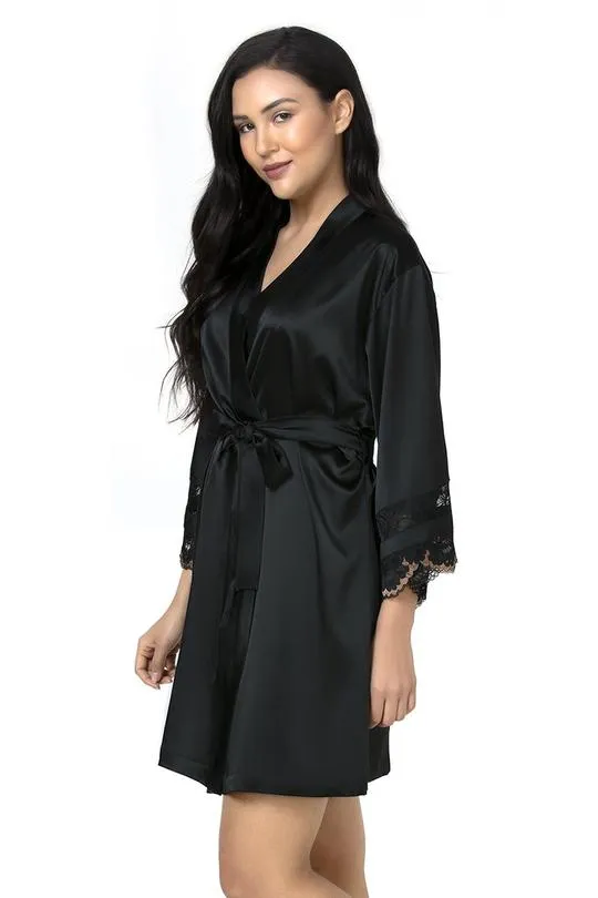 Eternal Romance Satin Lace Robe