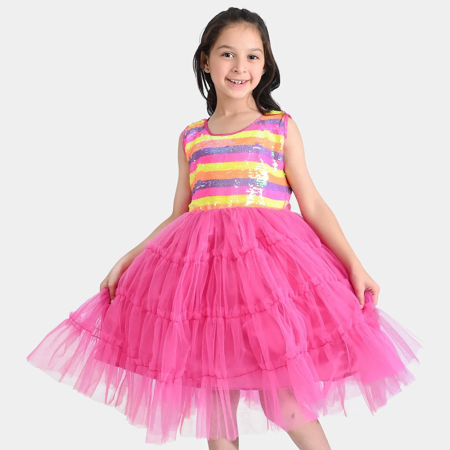 Girls Fancy Frock Dancing Doll-D.PINK