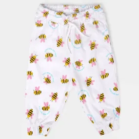 Girls Terry Pyjama Bee - White