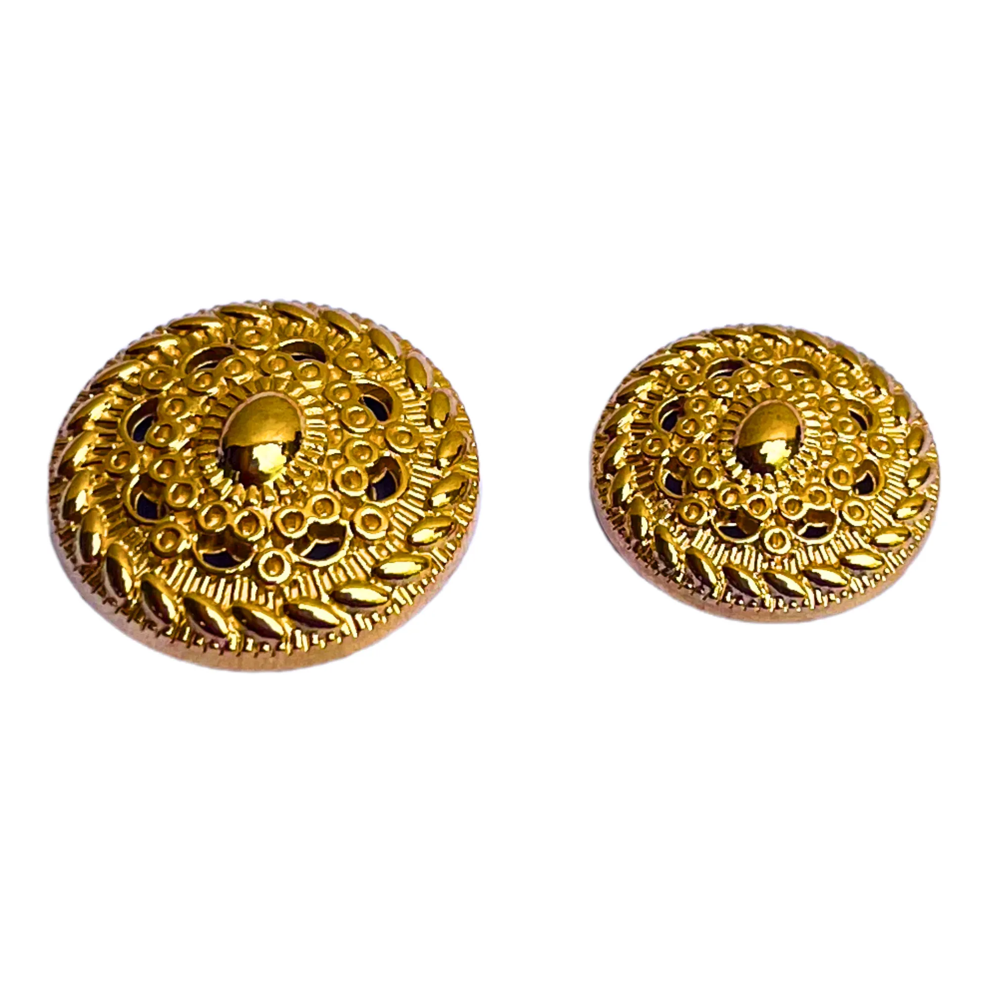 Golden Color Round Desginer 1 Hole Metal Buttons