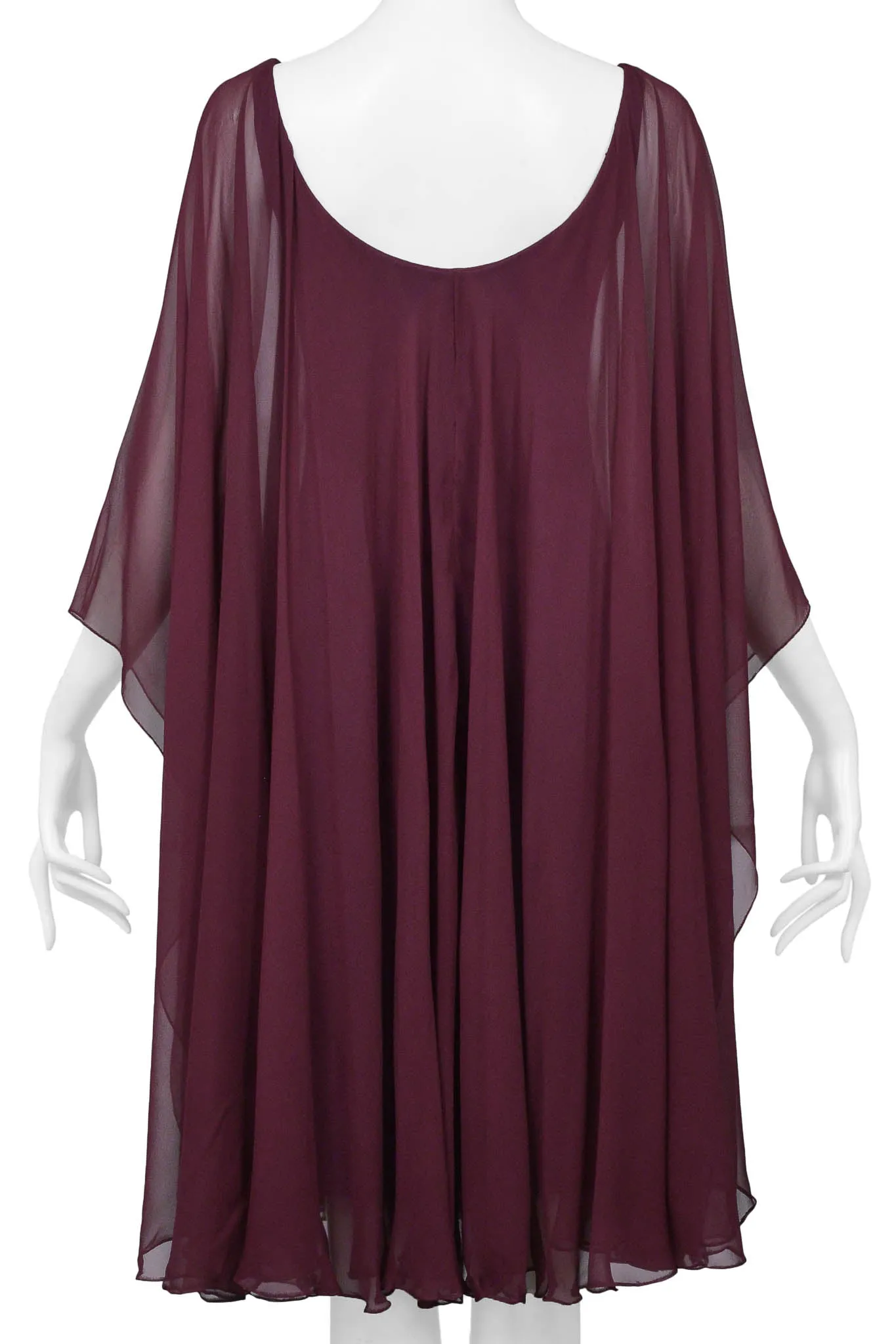 HALSTON PURPLE CHIFFON & JERSEY DRESS