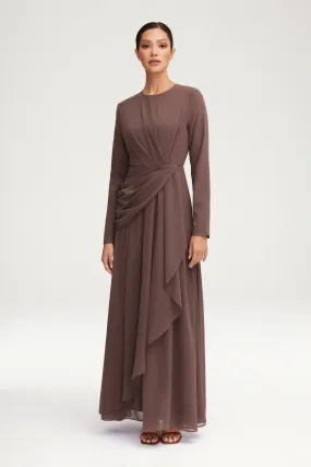 Huda Chiffon Maxi Dress - Deep Taupe