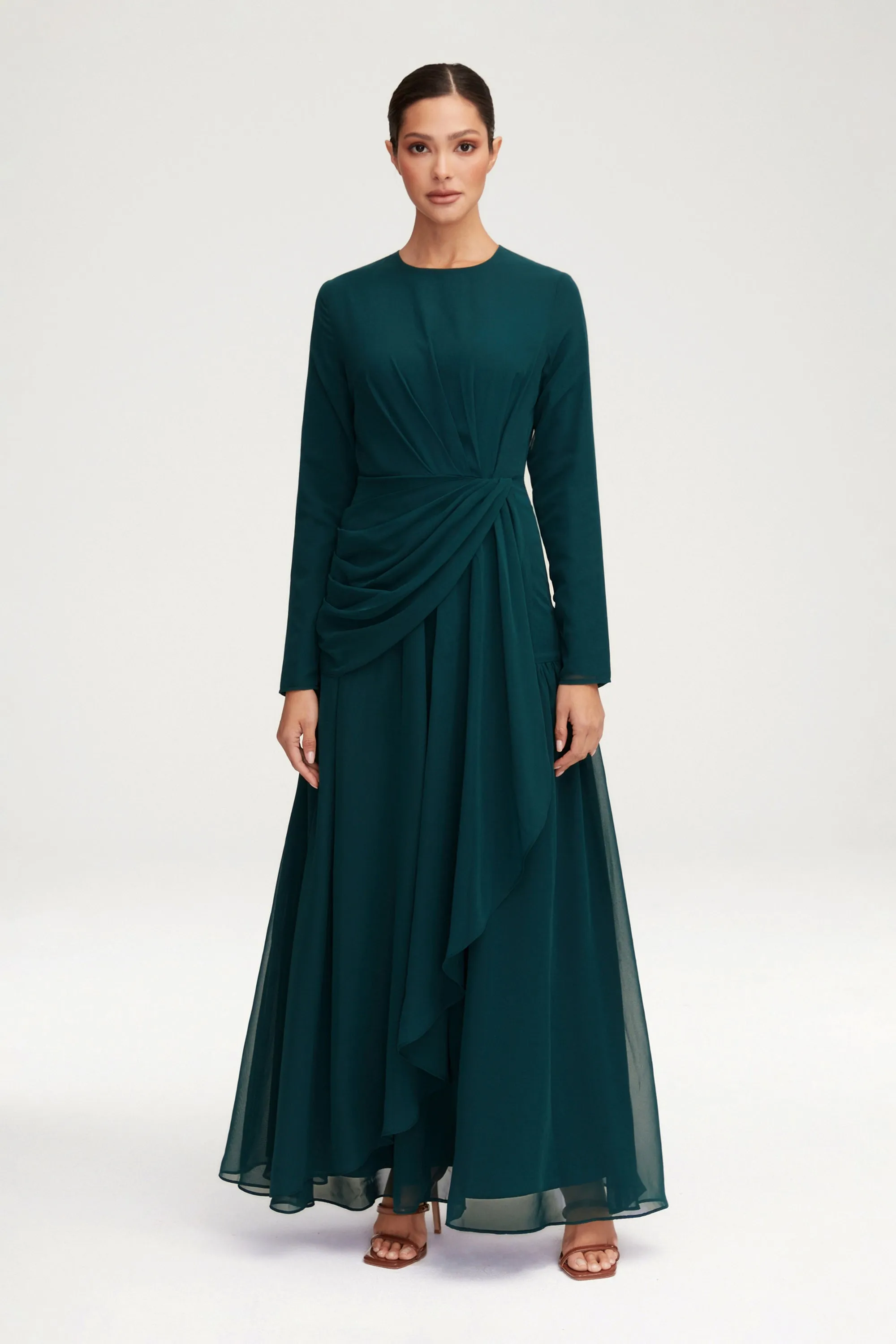 Huda Chiffon Maxi Dress - Teal